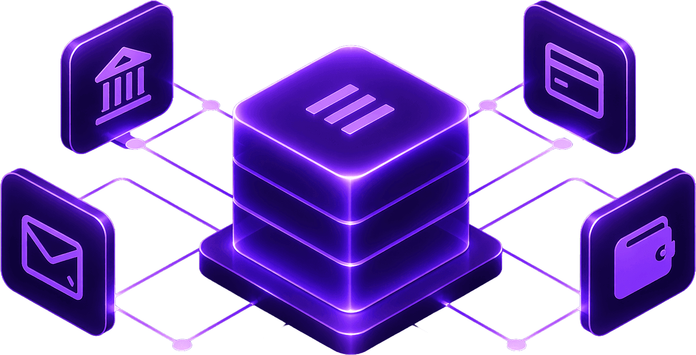 Crypto coins ecosystem illustration